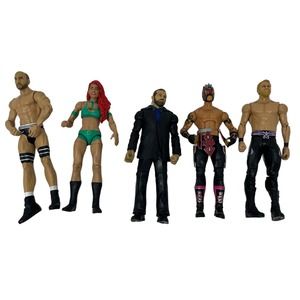 WWE Wrestling Action Figure Lot of 5, Eva Marie Cesaro Noble Kalisto & Christian